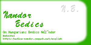 nandor bedics business card